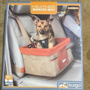 Kurgo Heather Booster Seat for Dogs - Orange and Tan